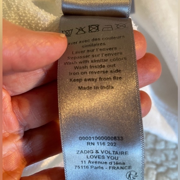 Zadig and Voltaire Upper Skull Star Studded Sweatshirt White - Picture 10 of 12